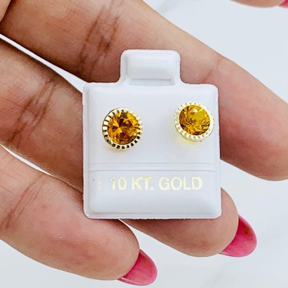 ❤️ Real 10k solid gold earrings ❤️ November birthstone - Picture 2 of 4